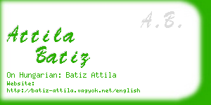 attila batiz business card